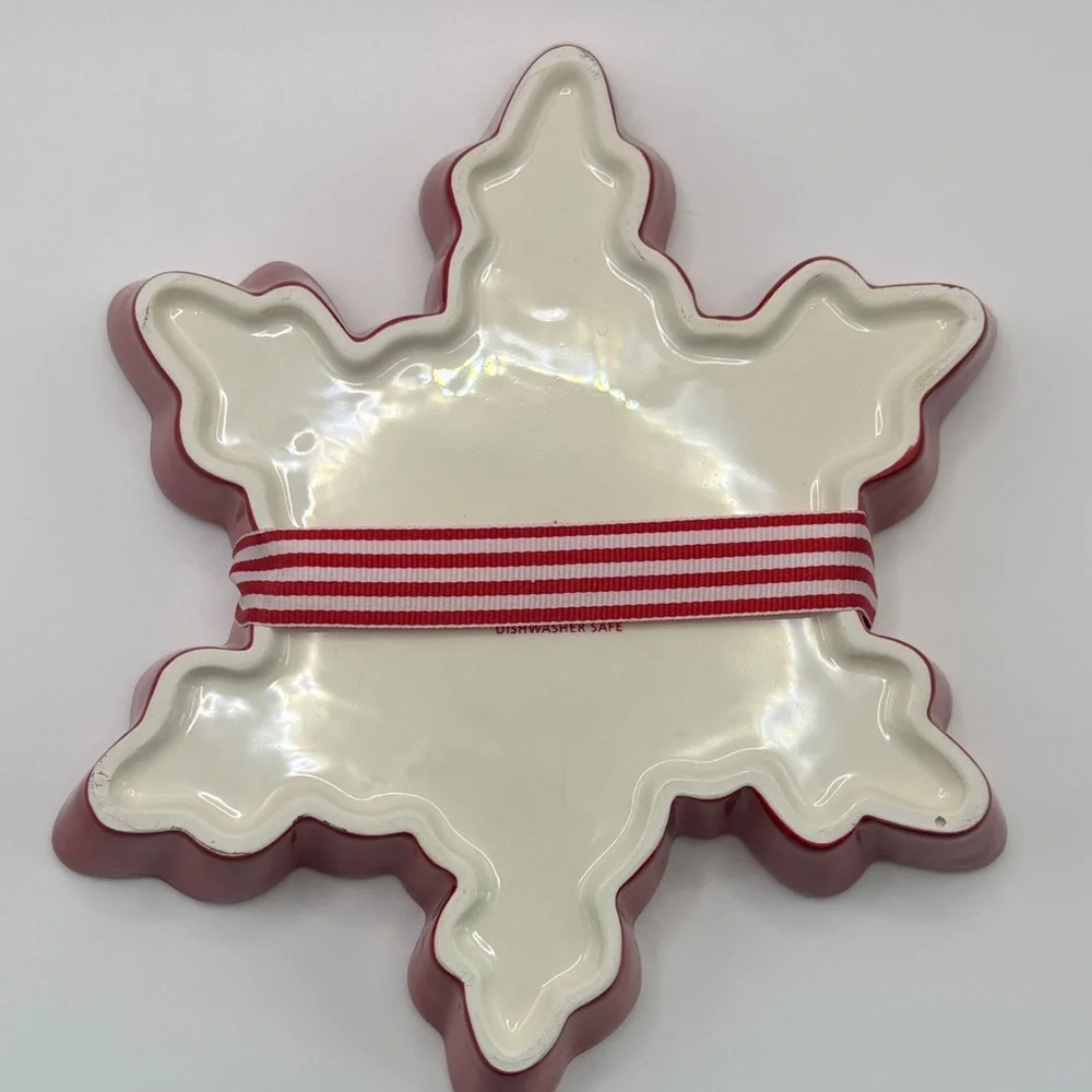 Hallmark Snowflake Dish with Red and White Accents - Picture 3 of 3